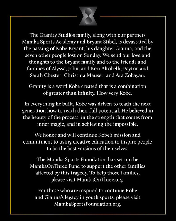 kobe bryant granity studios