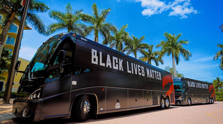 black lives matter toronto raptors bus